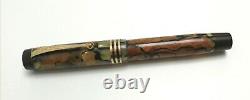 Vtg 20s Parker Duofold DeLuxe Junior Fountain Pen 14k Gold Nib Marbled 11.5cm