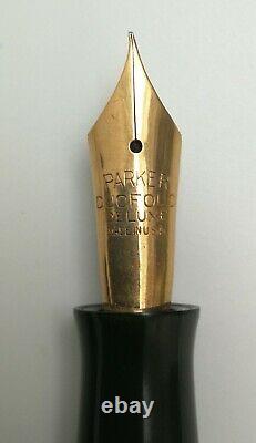 Vtg 20s Parker Duofold DeLuxe Junior Fountain Pen 14k Gold Nib Marbled 11.5cm