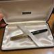 Vtg Inoxcrom Sirocco Black Fountain Pen With925 Silver Cap Withcase Spain With Ink Box