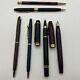 Vtg Lot 6 Sheaffer White Dot Fountain Pen Black Waterman Ballpoint Bradley