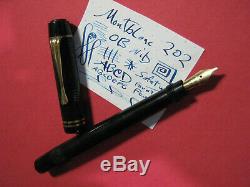 Vtg Montblanc 202 Safety OB 14c Gold Nib Flex 1930s Fountain Pen Pocket Clip