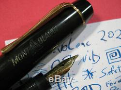 Vtg Montblanc 202 Safety OB 14c Gold Nib Flex 1930s Fountain Pen Pocket Clip