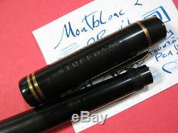 Vtg Montblanc 202 Safety OB 14c Gold Nib Flex 1930s Fountain Pen Pocket Clip