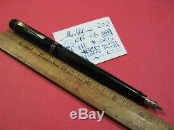 Vtg Montblanc 202 Safety OB 14c Gold Nib Flex 1930s Fountain Pen Pocket Clip