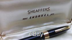 Vtg PFM Sheaffer White dot Snorkel 14k nib fountain Pen Pencil set Black Gold
