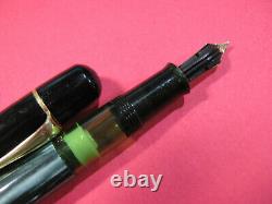 Vtg Pelikan 100n Fountain Pen VERY CLEAN! 14k. 585 Gold Nib New Piston Green