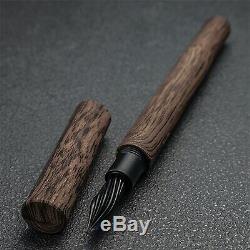 WANCHER Glass nib fountain pen. Black specification Venus, Wood pattern Limited