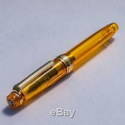 WANCHER x SAILOR Professional Gear AMBER Fountain Pen 14K Clear Limited withBox