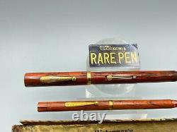 WATERMAN 52 RIPPLE Fountain Pen + Pencil CANADA 14K #2 Flex Nib Restored Boxed