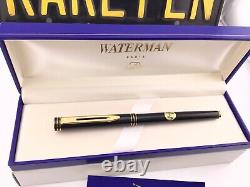 WATERMAN EXECUTIVE BLACK LACQUER Fountain Pen 18K Med nib NEW