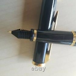 WATERMAN PREFACE FOUNTAIN PEN Black & Gold Nib Paris EF 18K-750