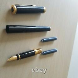 WATERMAN PREFACE FOUNTAIN PEN Black & Gold Nib Paris EF 18K-750