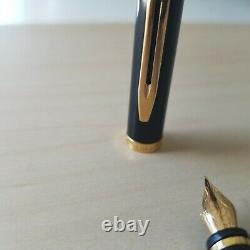 WATERMAN PREFACE FOUNTAIN PEN Black & Gold Nib Paris EF 18K-750