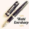 Wahl Eversharp Decoband Engine Tured Black Super Flex Silver Trim Fountain Pen