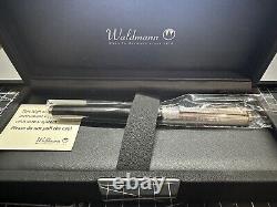 Waldmann Tuscany Fountain Pen in Black Lacquer with Sterling Silver, Broad Nib