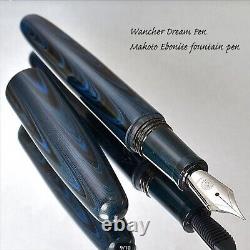 Wancher Dream Fountain Pen DREAM PEN Makoto Ebonite Marble Blue