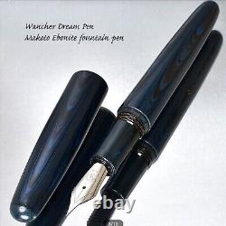 Wancher Dream Fountain Pen DREAM PEN Makoto Ebonite Marble Blue