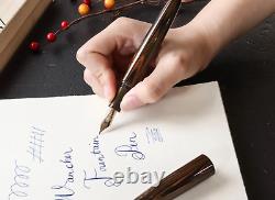 Wancher Dream Fountain Pen TRUE EBONITE MARBLE BROWN, Calligraphy Pen