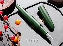 Wancher Dream Fountain Pen TRUE URUSHI Green, Calligraphy Lacquer Pen