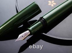 Wancher Dream Fountain Pen TRUE URUSHI Green, Calligraphy Lacquer Pen