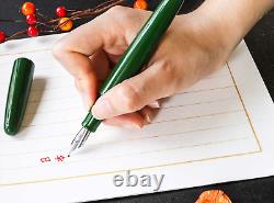 Wancher Dream Fountain Pen TRUE URUSHI Green, Calligraphy Lacquer Pen