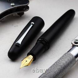 Wancher Dream Pen True-Ebonite Matt Black Silver Clip M Gold Nib Fountain Pen