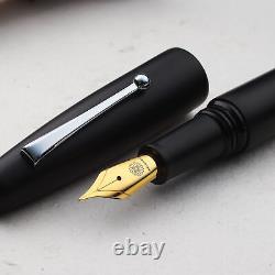 Wancher Dream Pen True-Ebonite Matt Black Silver Clip M Gold Nib Fountain Pen