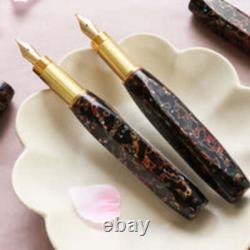 Wancher Japanese Lacquer Tsugaru Urushi & Shell Fountain Pen Black Nib/SS NWB