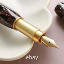 Wancher Japanese Lacquer Tsugaru Urushi & Shell Fountain Pen Black Nib/SS NWB