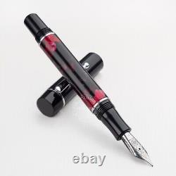 Wancher Original Stainless Steel Fountain Pen ZEN Red & Black Fine Nib NEW