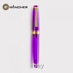 Wancher×Sailor Professional Gear Slim 14K Lavender Fountain Pen F Nib Japan New