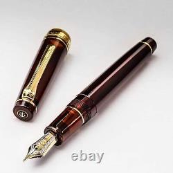 WancherxSailor Limited Fountain Pen Professional Gear Transparent Mocha Brown