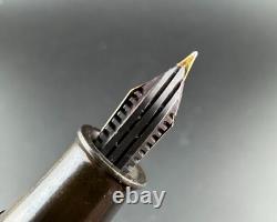 Warranted Lacquered Eyedropper Fountain Pen 14K Gold Fine Nib Serviced