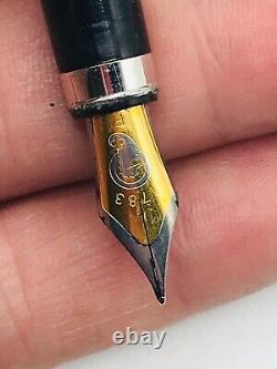 Waterford Fountain Pen 1783 Black Metal Fine Nib