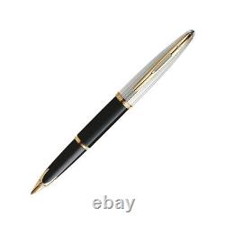 Waterman Carene Fountain Pen Deluxe Black Gold Trim Fine Point S0699920 New