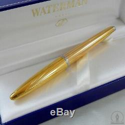 Waterman Carene Meridians Gold Plated PT Fountain Pen 18K-750 Medium Nib