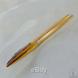 Waterman Carene Meridians Gold Plated PT Fountain Pen 18K-750 Medium Nib