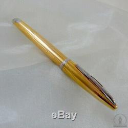 Waterman Carene Meridians Gold Plated PT Fountain Pen 18K-750 Medium Nib