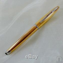 Waterman Carene Meridians Gold Plated PT Fountain Pen 18K-750 Medium Nib