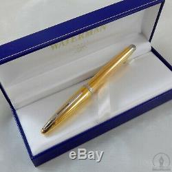 Waterman Carene Meridians Gold Plated PT Fountain Pen 18K-750 Medium Nib