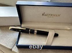 Waterman Charleston Ebony Black 18K M Nib Fountain Pen Brand New, Never Used