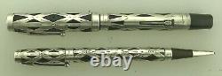 Waterman Deco c. 1934 Sterling 403 Fountain Pen & Pencil New Sac