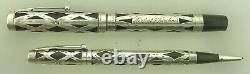 Waterman Deco c. 1934 Sterling 403 Fountain Pen & Pencil New Sac