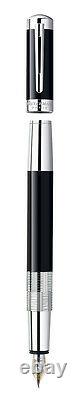 Waterman Elegance Fountain Pen Black & Silver Trim Fine Pt New In Box