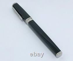 Waterman Exception Black Lacquer Platinum Plated Fountain Pen 18K Gold Nib