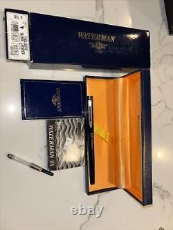 Waterman Exclusive Fountain Pen Black Lacquer 18K Gold Nib France