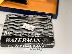 Waterman Exclusive Fountain Pen Black Lacquer 18K Gold Nib France