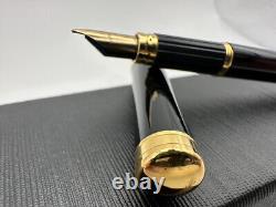 Waterman Lady Charlotte Fountain Pen Black Lacquer M 18k Nib