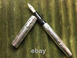 Waterman Lady Patricia Bay Leaf sterling overlay fountain pen