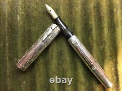 Waterman Lady Patricia Bay Leaf sterling overlay fountain pen